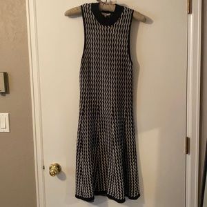 Sleeveless knit dress. Flattering and stretchy.